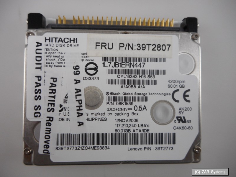 ね*記様 IBM ThinkPad 535E 本体 RAM7MB HDD4GB 60GB IBM Festplatte HDD 1.8